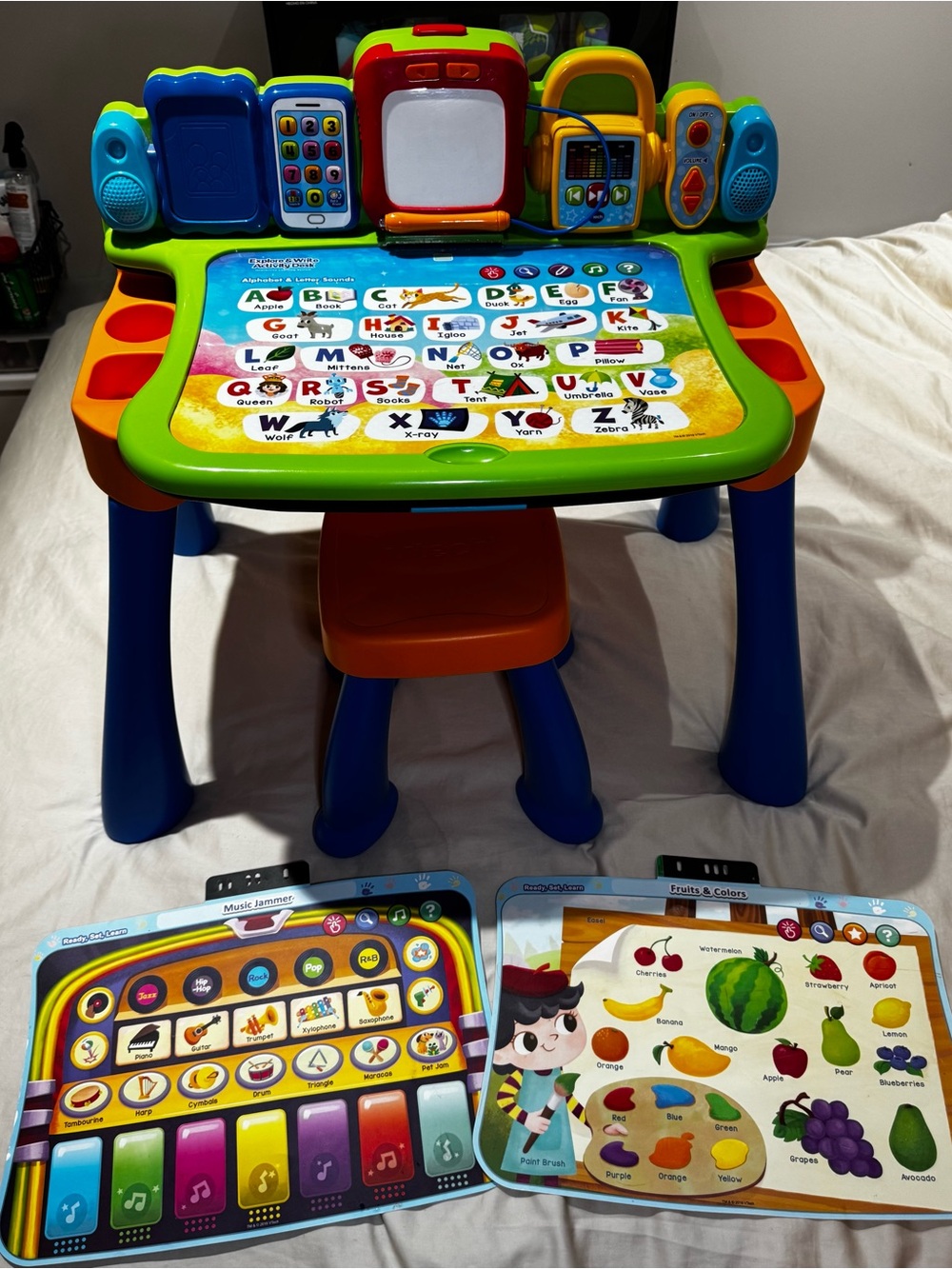 Kids Interactive Learning Activity Table with Stool - Multicolor